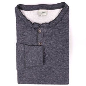 LL Bean Medium River Driver Shirt Gray Cotton Wool